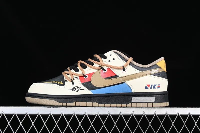 All Categories Nk SB Dunk Series Nk SB Dunk Low Low-top sneakers Nk Dunk Low Panda Prank-Retro Street Red Blue Brown Medieval Star SB strap low-top casual sneakers DJ6188-200